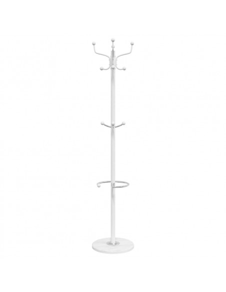Appendiabiti con Portaombrelli Bianco 180 cm Ferro Verniciato
