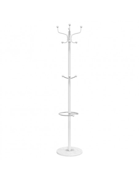 Appendiabiti con Portaombrelli Bianco 180 cm Ferro Verniciato