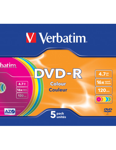 Verbatim DVD-R Colour 4,7 GB 5 pz
