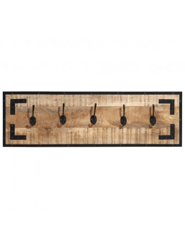 Appendiabiti 2 pz 80x8x25 cm in Legno Massello Grezzo di Mango