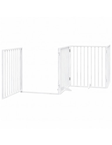 Cancello Cani Porta Pieghevole Bianco 6 Pannelli 480 cm Pioppo