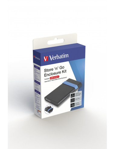 Verbatim Store'N'Go Enclosure Kit Box esterno HDD/SSD Nero, Blu 2.5"