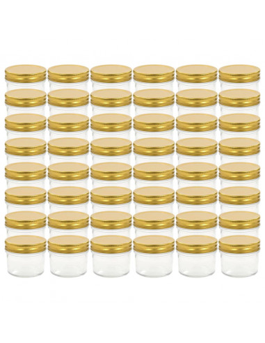 Vasi per Marmellata in Vetro Coperchio Oro 48 pz 110 ml