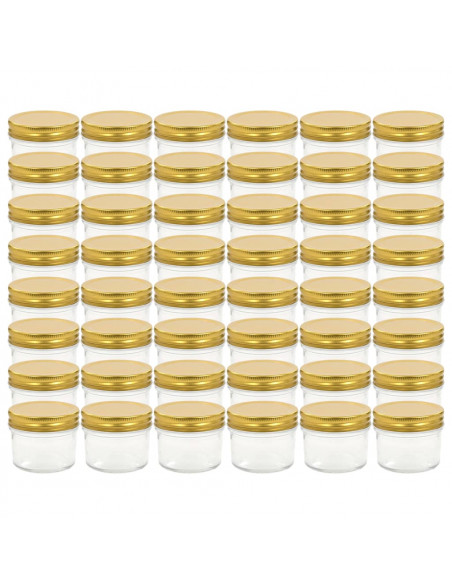 Vasi per Marmellata in Vetro Coperchio Oro 48 pz 110 ml