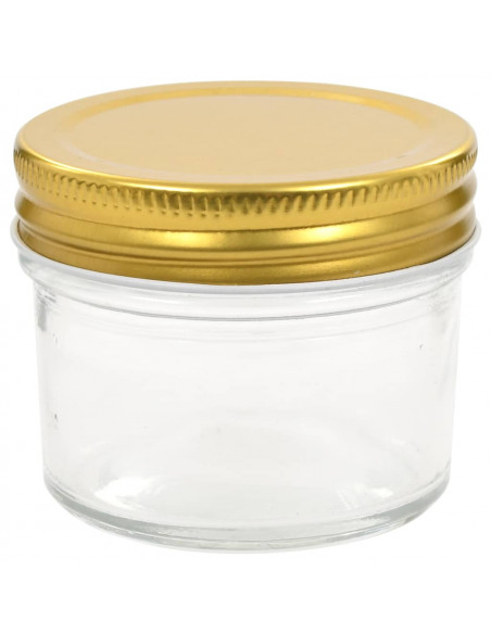 Vasi per Marmellata in Vetro Coperchio Oro 48 pz 110 ml