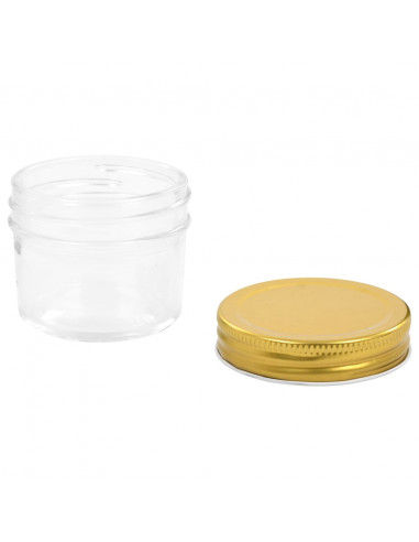 Vasi per Marmellata in Vetro Coperchio Oro 48 pz 110 ml