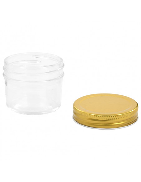 Vasi per Marmellata in Vetro Coperchio Oro 48 pz 110 ml