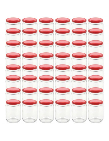 Vasi per Marmellata in Vetro Coperchio Rosso 48 pz 230 ml