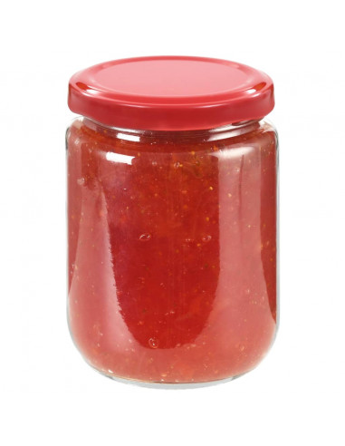 Vasi per Marmellata in Vetro Coperchio Rosso 96 pz 230 ml