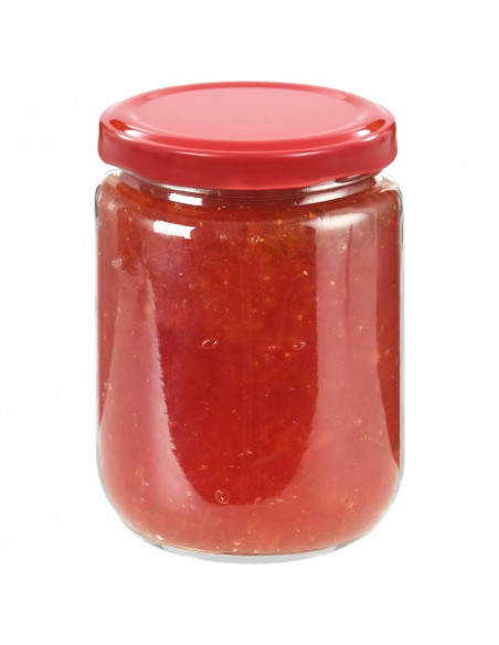 Vasi per Marmellata in Vetro Coperchio Rosso 96 pz 230 ml