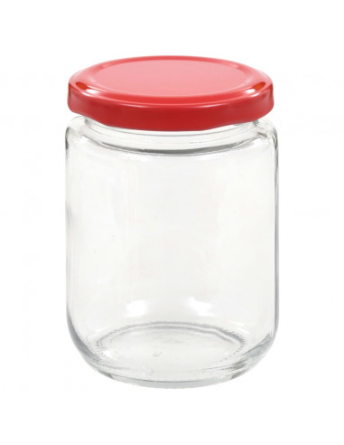 Vasi per Marmellata in Vetro Coperchio Rosso 96 pz 230 ml