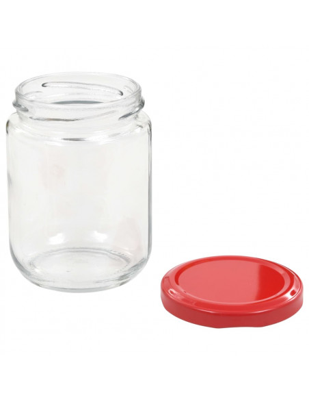 Vasi per Marmellata in Vetro Coperchio Rosso 96 pz 230 ml