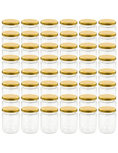 Vasi per Marmellata in Vetro Coperchio Oro 48 pz 230 ml