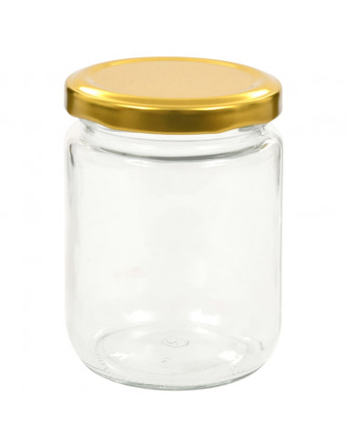 Vasi per Marmellata in Vetro Coperchio Oro 48 pz 230 ml