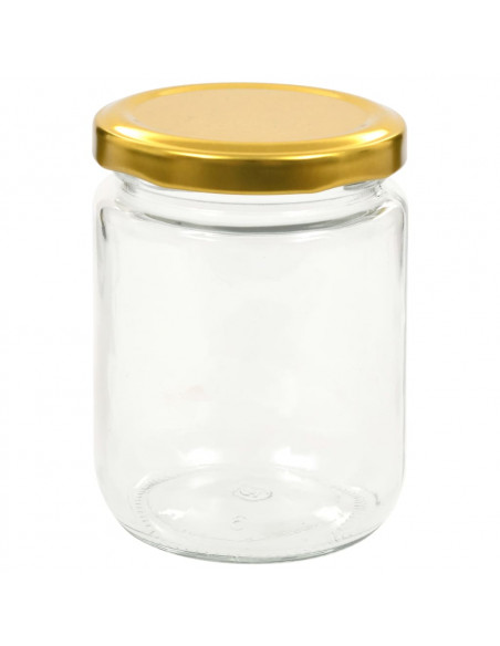 Vasi per Marmellata in Vetro Coperchio Oro 48 pz 230 ml