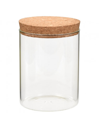 Barattoli in Vetro con Coperchio in Sughero 6 pz 650 ml