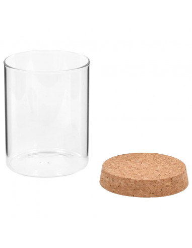 Barattoli in Vetro con Coperchio in Sughero 6 pz 650 ml