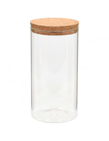 Barattoli in Vetro con Coperchio in Sughero 6 pz 1100 ml