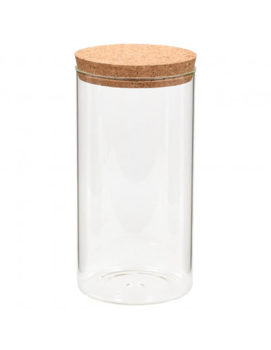 Barattoli in Vetro con Coperchio in Sughero 6 pz 1400 ml