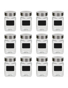 Barattoli in Vetro con Adesivo 12 pz 300 ml 2