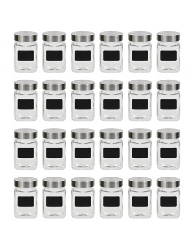 Barattoli in Vetro con Adesivo 24 pz 300 ml