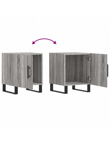 Comodino Grigio Sonoma 40x40x50 cm in Legno Multistrato