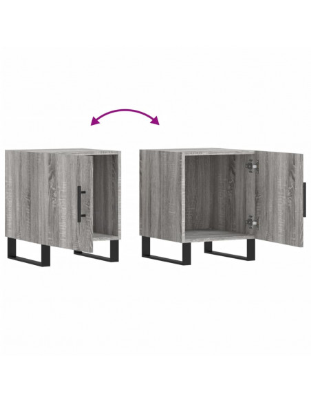 Comodino Grigio Sonoma 40x40x50 cm in Legno Multistrato