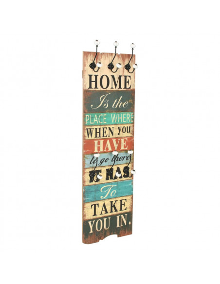 Appendiabiti da Parete con 6 Ganci HOME IS 120x40 cm