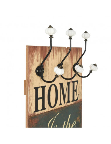 Appendiabiti da Parete con 6 Ganci HOME IS 120x40 cm