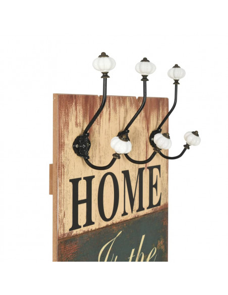 Appendiabiti da Parete con 6 Ganci HOME IS 120x40 cm