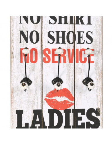 Appendiabiti da Parete con 6 Ganci MEN LADIES 120x40 cm