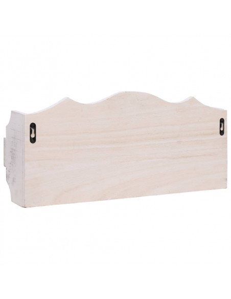 Appendiabiti a Muro Bianco 50x10x23 cm in Legno
