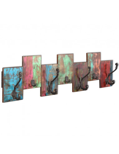 Appendiabiti con 7 Ganci in Legno Massello di Recupero