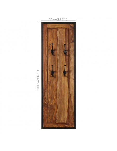 Appendiabiti 2 pz in Legno Massello di Sheesham