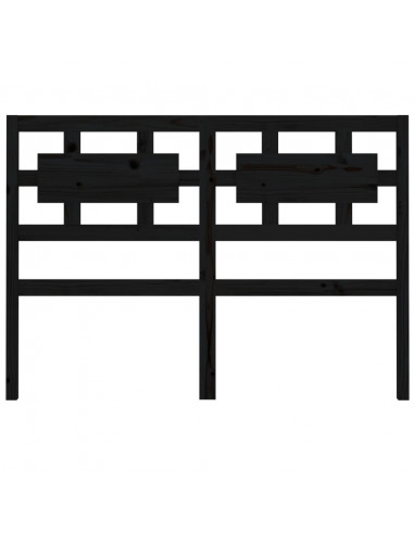 Testiera Letto Nera 165,5x4x100 cm in Legno Massello di Pino