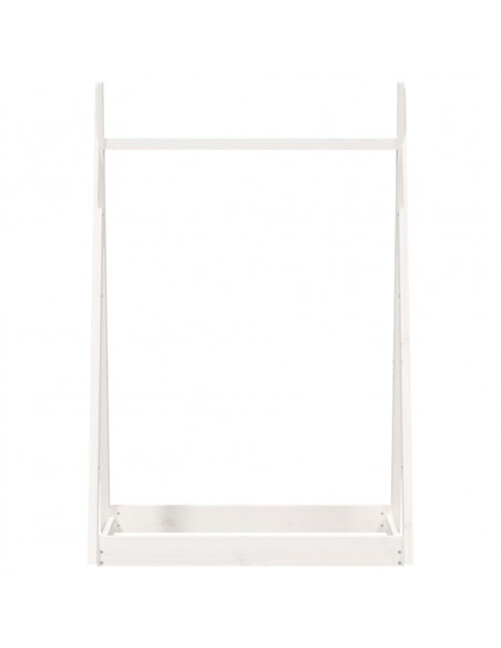 Appendiabiti Bianco 100x45x150 cm in Legno Massello di Pino