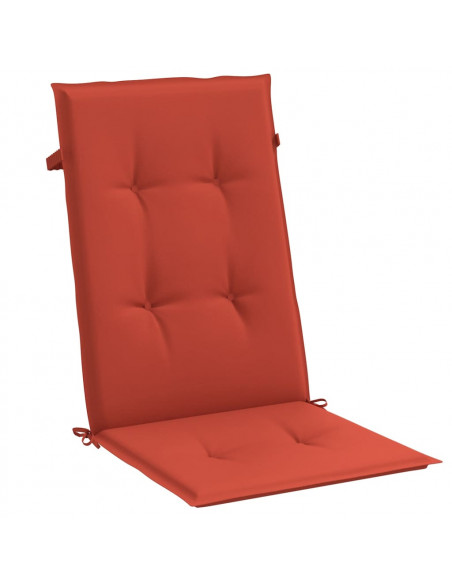 Cuscini Sedia Schiena Alta 4 Rosso Mélange 120x50x4 Tessuto