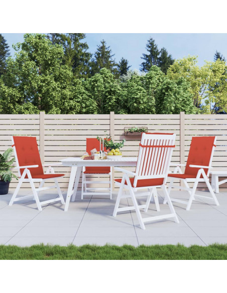 Cuscini Sedia Schiena Alta 4 Rosso Mélange 120x50x4 Tessuto