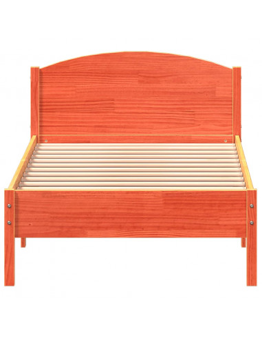 Giroletto con Testiera Marrone Cera 100x200 cm Massello Pino