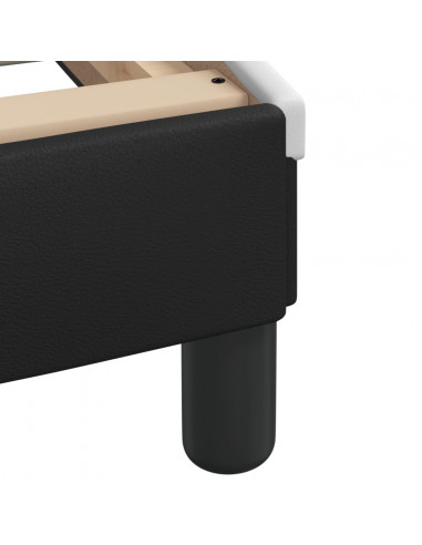 Giroletto con Testiera Nero e Bianco 160x200 cm in Similpelle