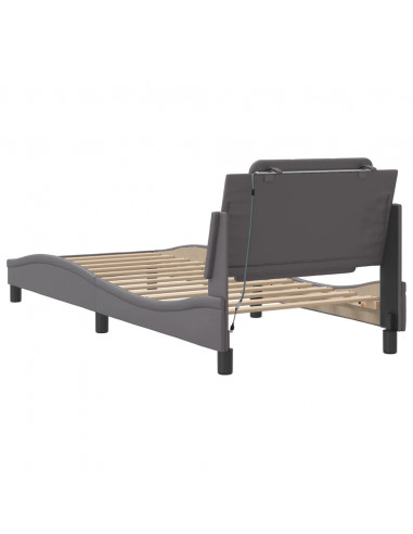 Giroletto con Luci LED Grigio 100x200 cm in Similpelle