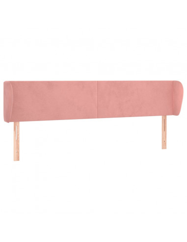 Testiera ad Orecchio Rosa 203x23x78/88 cm in Velluto