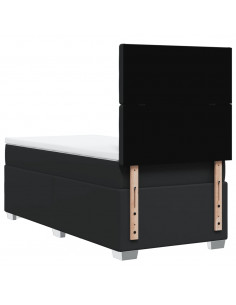 Giroletto a Molle con Materasso Nero 80x200 cm in Similpelle