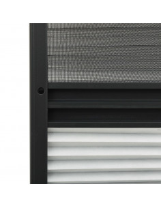 Zanzariera Plissettata Finestra Alluminio 80x100 cm con Tendina