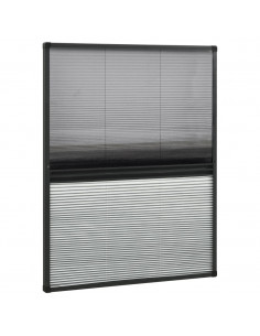 Zanzariera Plissettata Finestra Alluminio 80x100 cm con Tendina 2