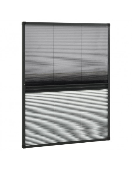Zanzariera Plissettata Finestra Alluminio 80x100 cm con Tendina