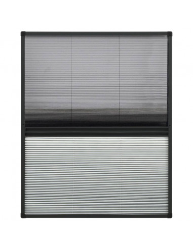 Zanzariera Plissettata Finestra Alluminio 80x100 cm con Tendina