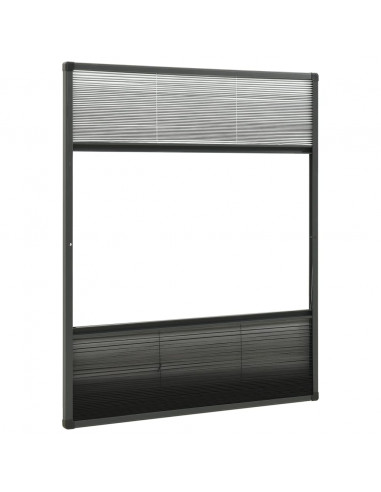 Zanzariera Plissettata Finestra Alluminio 80x100 cm con Tendina