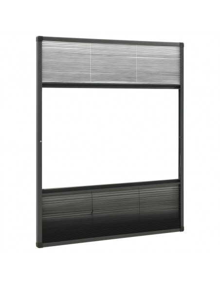 Zanzariera Plissettata Finestra Alluminio 80x100 cm con Tendina