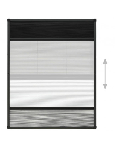 Zanzariera Plissettata Finestra Alluminio 80x100 cm con Tendina